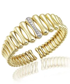 Chimento Bamboo Over 18ct Yellow Gold 0.27ct Diamond Iconic Cuff