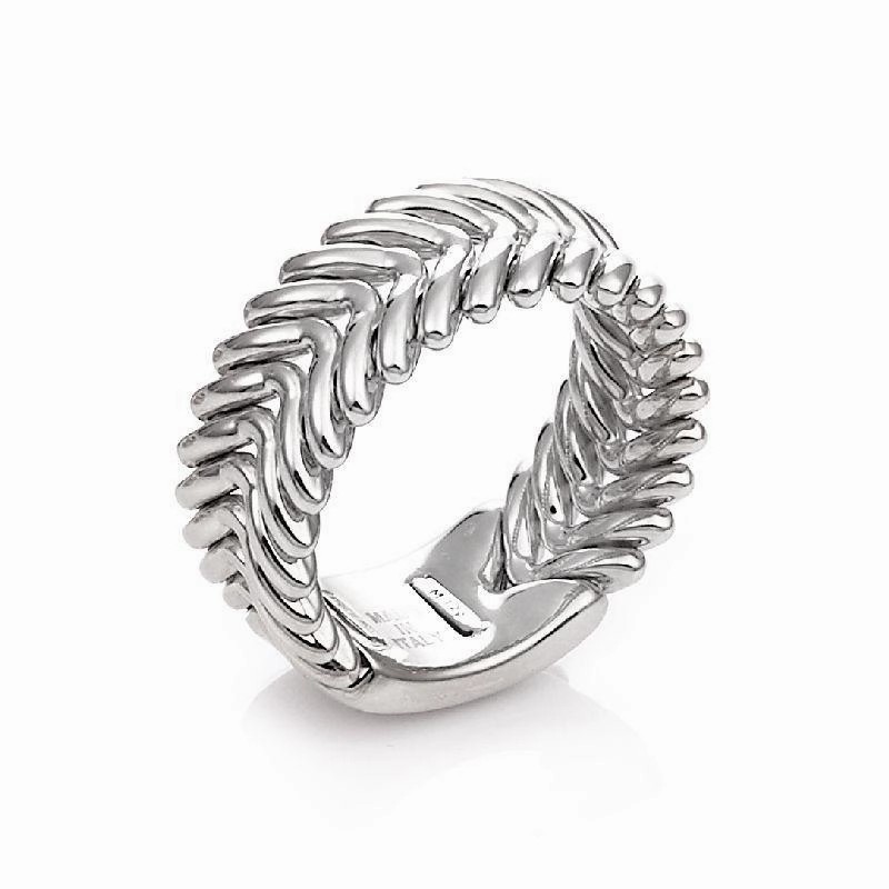 Chimento Armillas 18ct White Gold Arrow Pattern Ring