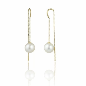 Chimento Armillas Acqua 18ct Yellow Gold Pearl Threader Earrings