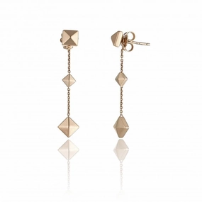 Chimento Armillas Pyramis 18ct Rose Gold Studs Drop Earrings