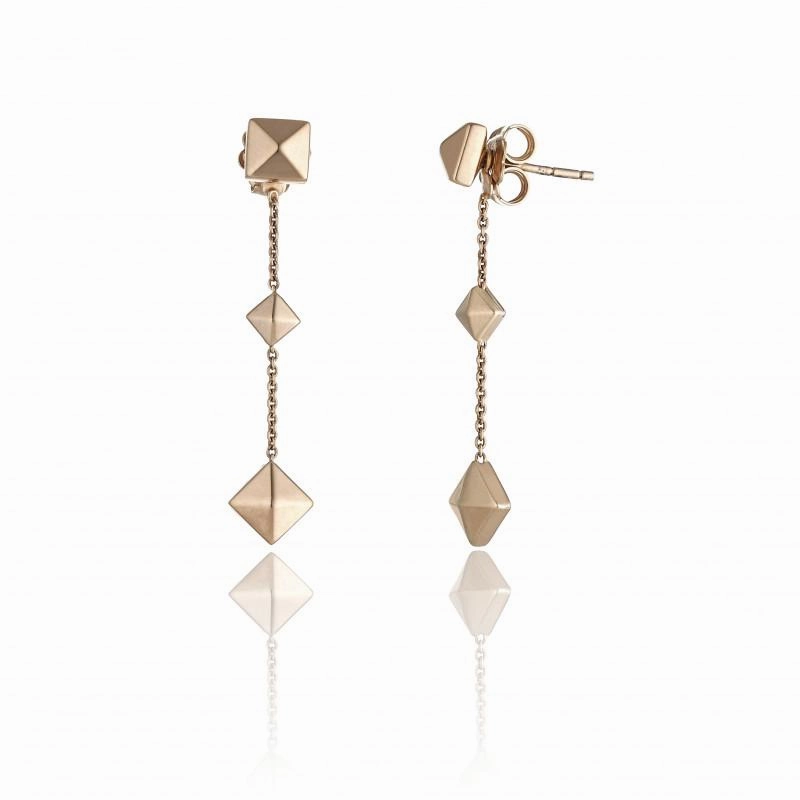Chimento Armillas Pyramis 18ct Rose Gold Studs Drop Earrings