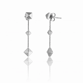 Chimento Armillas Pyramis 18ct White Gold Studs Drop Earrings