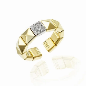 Chimento Armillas Pyramis 18ct Yellow Gold Diamond Studs Ring