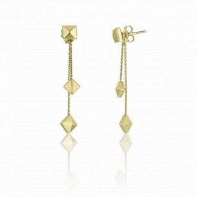 Chimento Armillas Pyramis 18ct Yellow Gold Studs Double Drop Earrings
