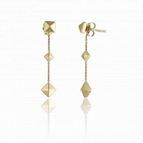 Chimento Armillas Pyramis 18ct Yellow Gold Studs Drop Earrings