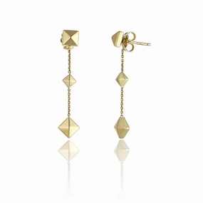 Chimento Armillas Pyramis 18ct Yellow Gold Studs Drop Earrings