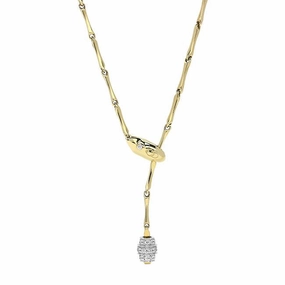 Chimento Bamboo 18ct Yellow Gold 0.11ct Diamond Necklace