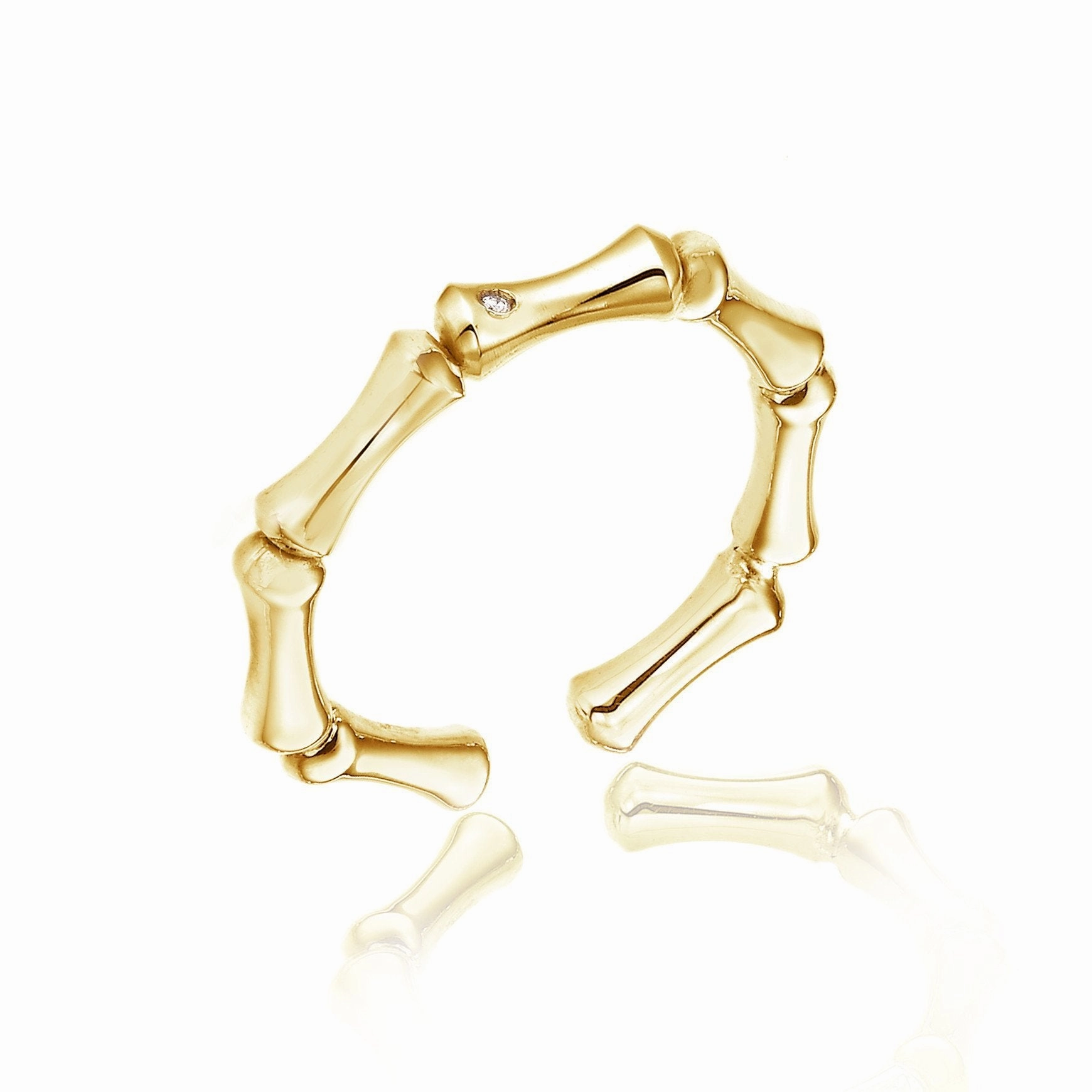 Chimento Bamboo 18ct Yellow Gold Diamond Ring