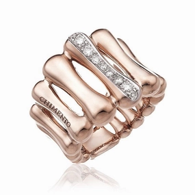 Chimento Bamboo Over 18ct Rose Gold 0.27ct Diamond Ring