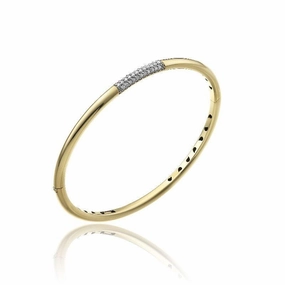 Chimento Bamboo Pure 18ct Yellow Gold 0.31ct Diamond Bangle