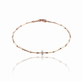Chimento Bamboo Shine 18ct Rose Gold 0.05ct Diamond Bracelet