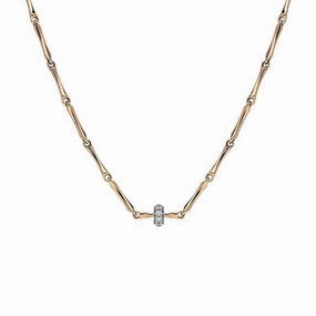 Chimento Bamboo Shine 18ct Rose Gold Diamond Necklace