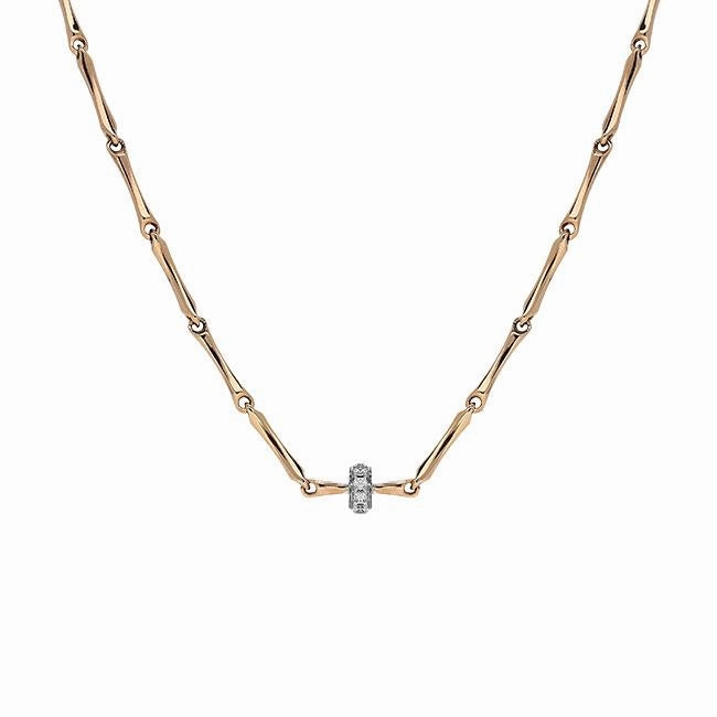 Chimento Bamboo Shine 18ct Rose Gold Diamond Necklace