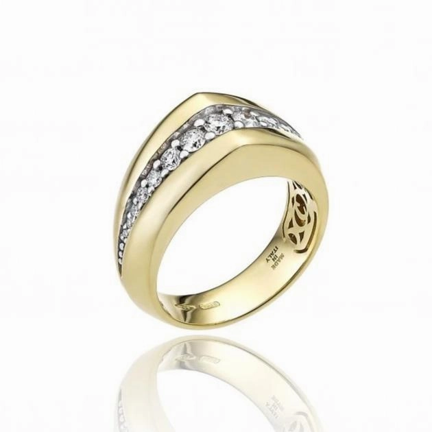 Chimento Bamboo Sipario 18ct Yellow Gold 0.45ct Diamond Ring