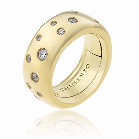 Chimento Forever 18ct Yellow Gold Diamond Adjustable Size-Fit Extra Wide Ring