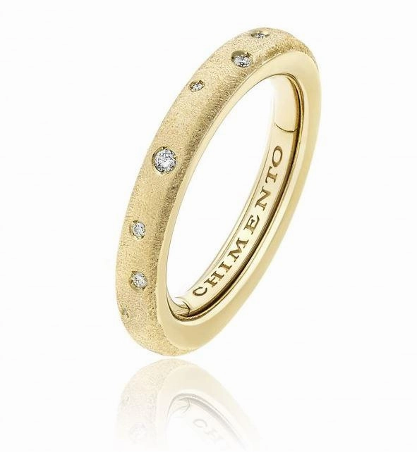 Chimento Forever Matte 18ct Yellow Gold Diamond Adjustable Size-Fit Slim Ring