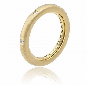 Chimento Forever Stack Me Matte 18ct Yellow Gold Diamond Adjustable Size-Fit Ring