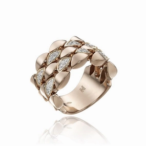 Chimento Mosaico 18ct Rose Gold 0.42ct Diamond Wide Ring