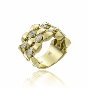 Chimento Mosaico 18ct Yellow Gold 0.42ct Diamond Wide Ring