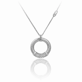 Chimento Stardust Pave 18ct White Gold 0.26ct Diamond Circle Necklace