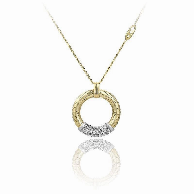Chimento Stardust Pave 18ct Yellow Gold 0.26ct Diamond Circle Necklace