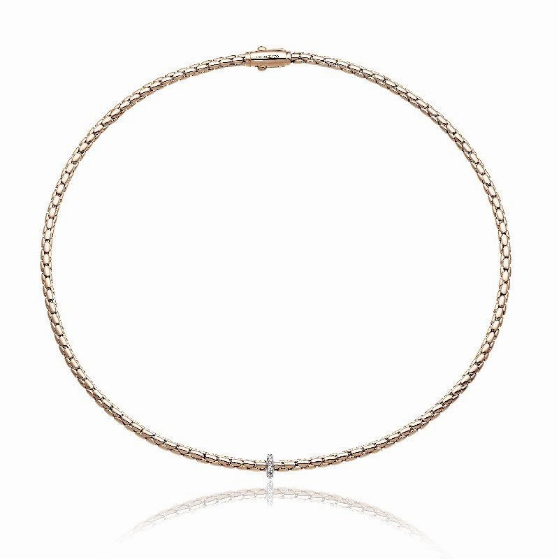 Chimento Stretch Spring 18ct Rose Gold 0.10ct Diamond Necklace