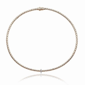 Chimento Stretch Spring 18ct Rose Gold 0.10ct Diamond Necklace