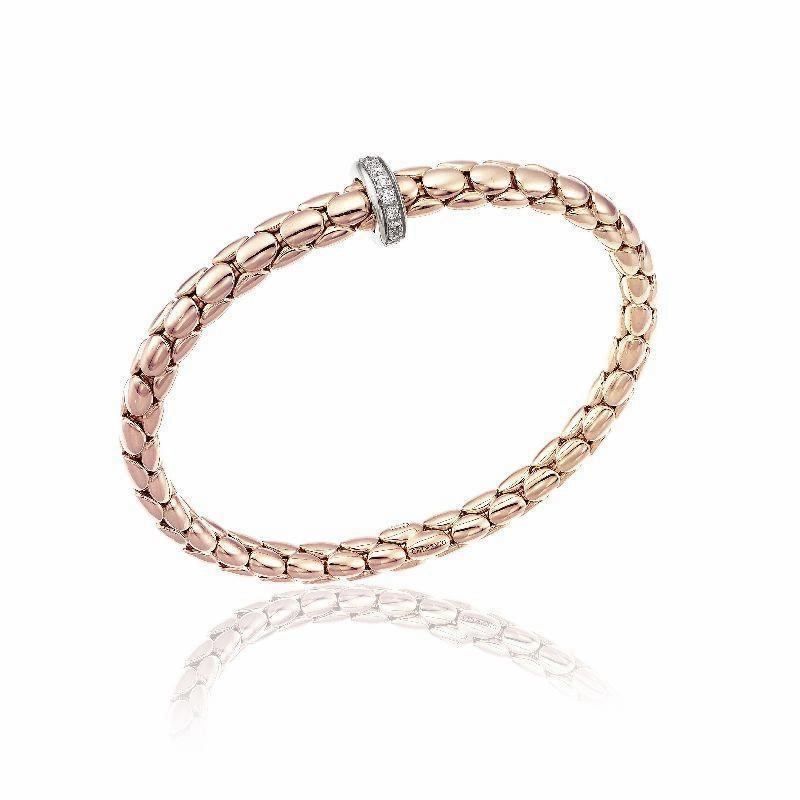 Chimento Stretch Spring 18ct Rose Gold 0.19ct Diamond Bracelet