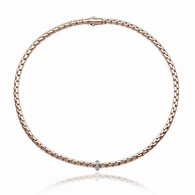 Chimento Stretch Spring 18ct Rose Gold 0.19ct Diamond Necklace