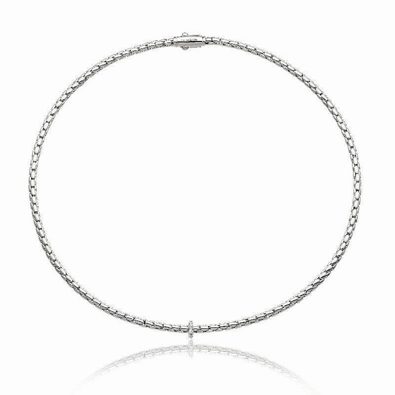 Chimento Stretch Spring 18ct White Gold 0.10ct Diamond Necklace
