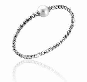 Chimento Stretch Spring 18ct White Gold Pearl Bracelet