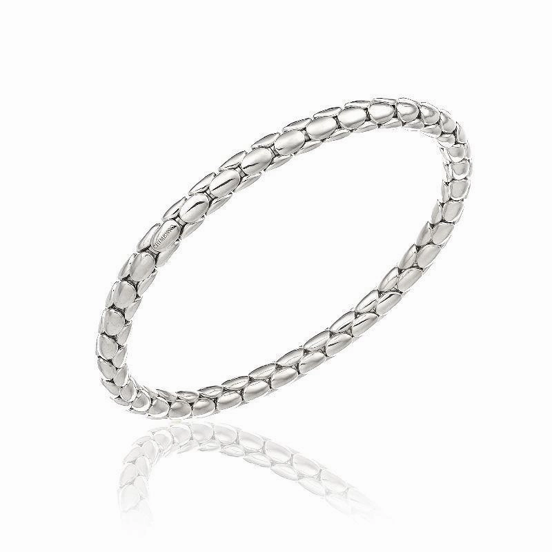 Chimento Stretch Spring 18ct White Gold Wide Bracelet