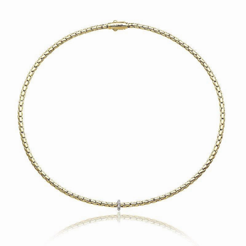 Chimento Stretch Spring 18ct Yellow Gold 0.10ct Diamond Necklace