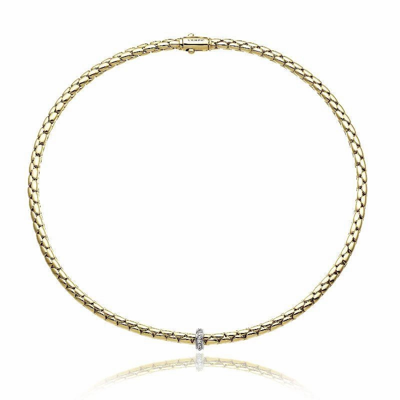 Chimento Stretch Spring 18ct Yellow Gold 0.19ct Diamond Necklace