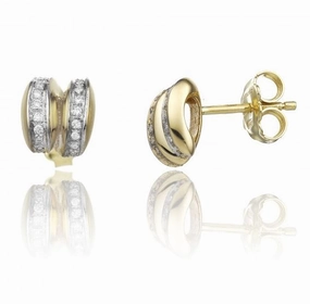 Chimento Stretch Volta 18ct Yellow Gold 0.14ct Diamond Stud Earrings