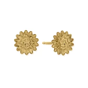 ChloBo Gold Plated Sterling Silver Botanical Beauty Stud Earrings