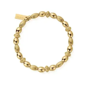 ChloBo Gold Plated Sterling Silver Mini Oval Disc Bracelet