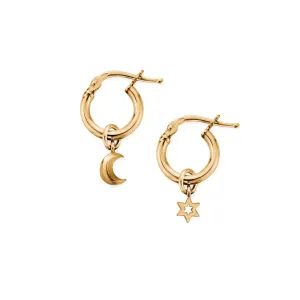 Chlobo Iconics Gold Plated Wisdom and Guidance Small Hoop Earrings