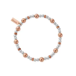 Chlobo Mixed Metal Rose Gold Plated and Silver Sparkle Ball Bracelet D