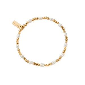 Chlobo Pearl Gold Plated Cute Charm Bracelet