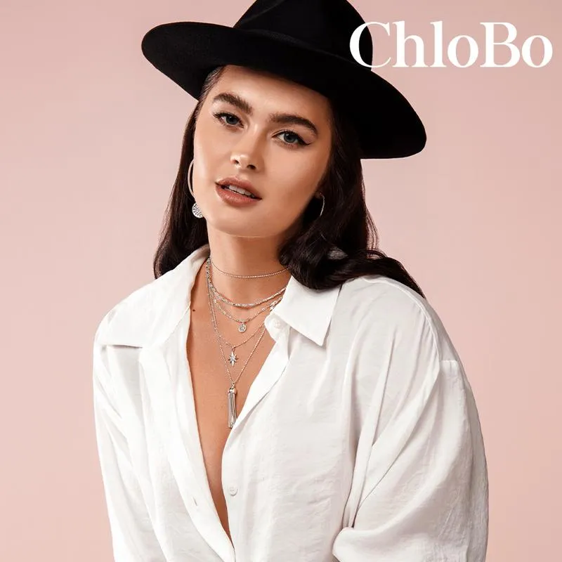 ChloBo Sterling Silver Bobble Chain Lucky Star Necklace