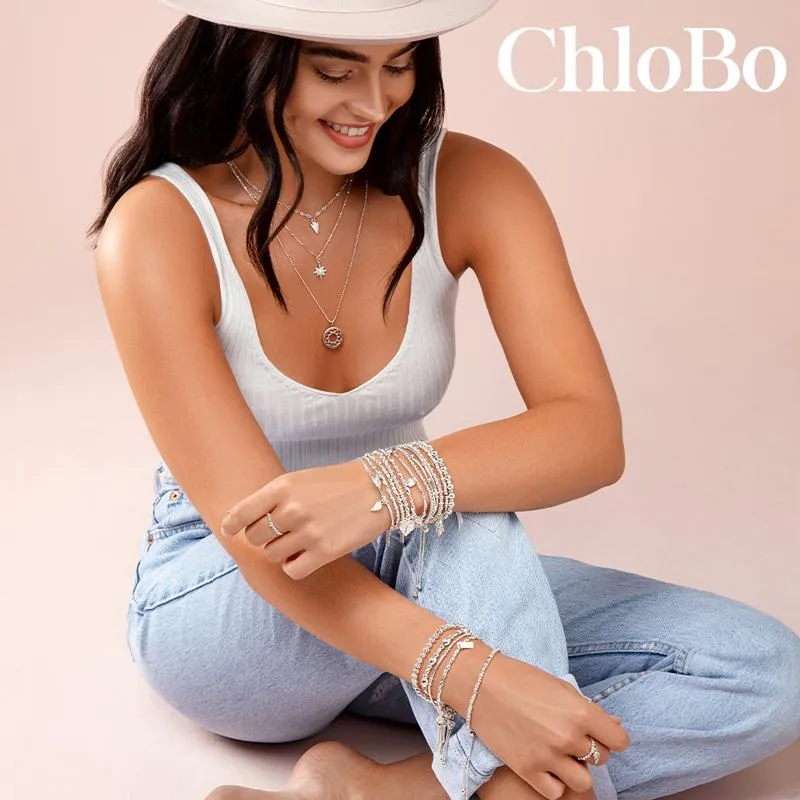ChloBo Sterling Silver Bobble Chain Lucky Star Necklace
