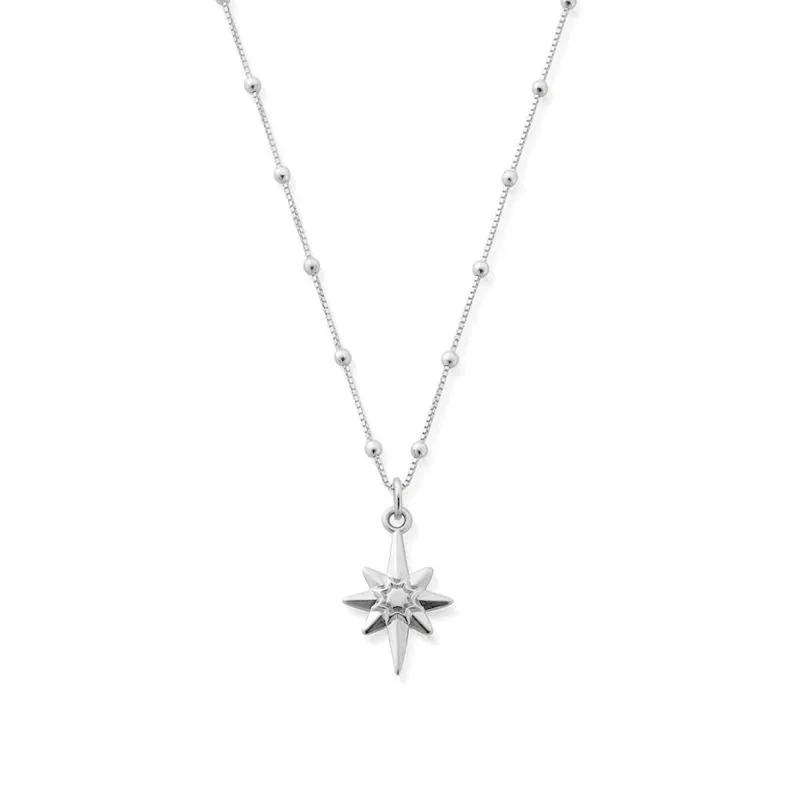 ChloBo Sterling Silver Bobble Chain Lucky Star Necklace