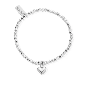 ChloBo Sterling Silver Cute Charm Puffed Heart Bracelet