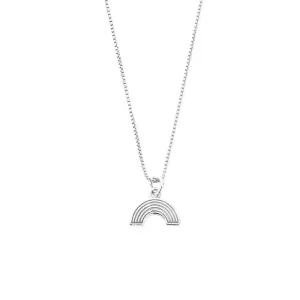 ChloBo Sterling Silver Delicate Box Chain Rainbow Necklace D