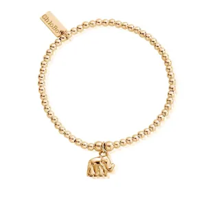 ChloBo Sterling Silver Gold Plated Cute Charm Elephant Bracelet