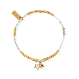 ChloBo Sterling Silver Gold Plated Double Star Bracelet