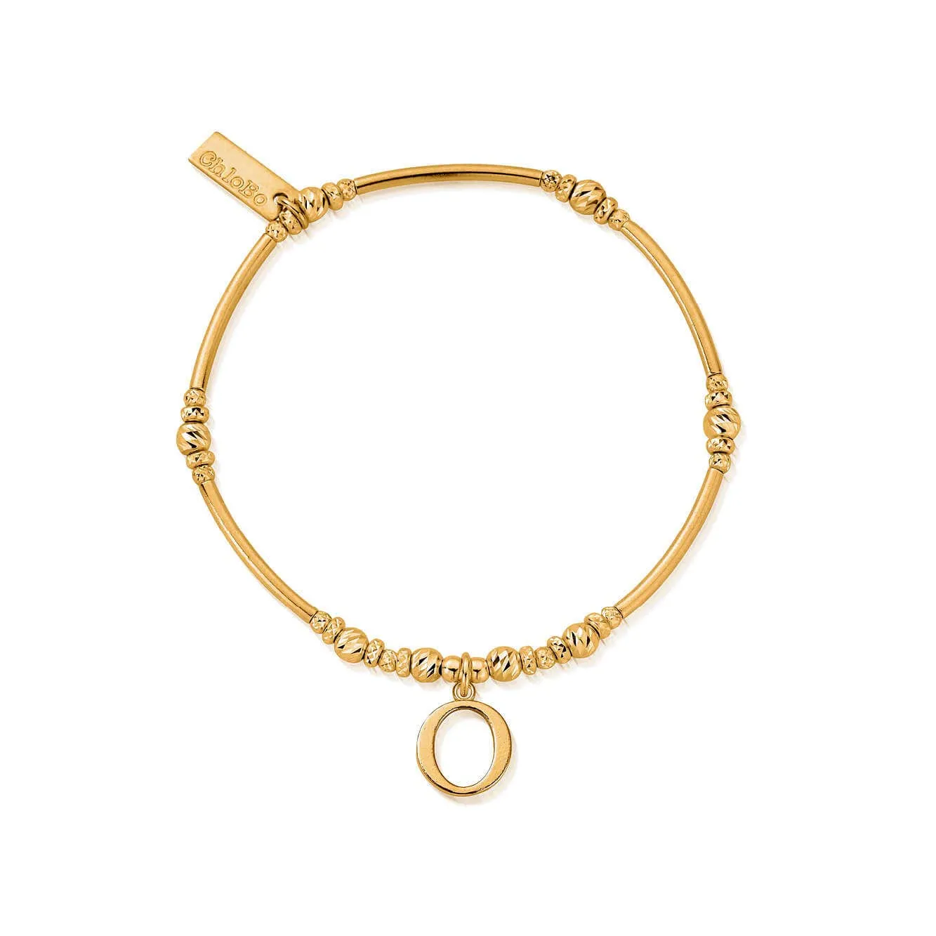ChloBo Sterling Silver Gold Plated Initial Bracelet O