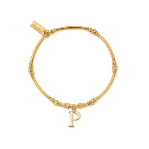 ChloBo Sterling Silver Gold Plated Initial Bracelet P