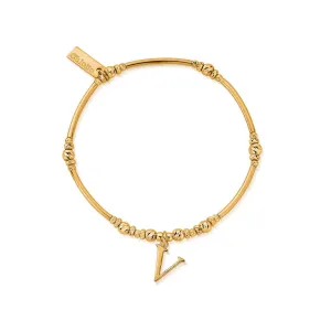 ChloBo Sterling Silver Gold Plated Initial Bracelet V